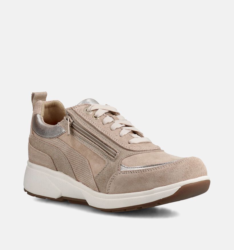 Xsensible Valletta Beige Brede Sneakers voor dames (373020) - geschikt voor steunzolen