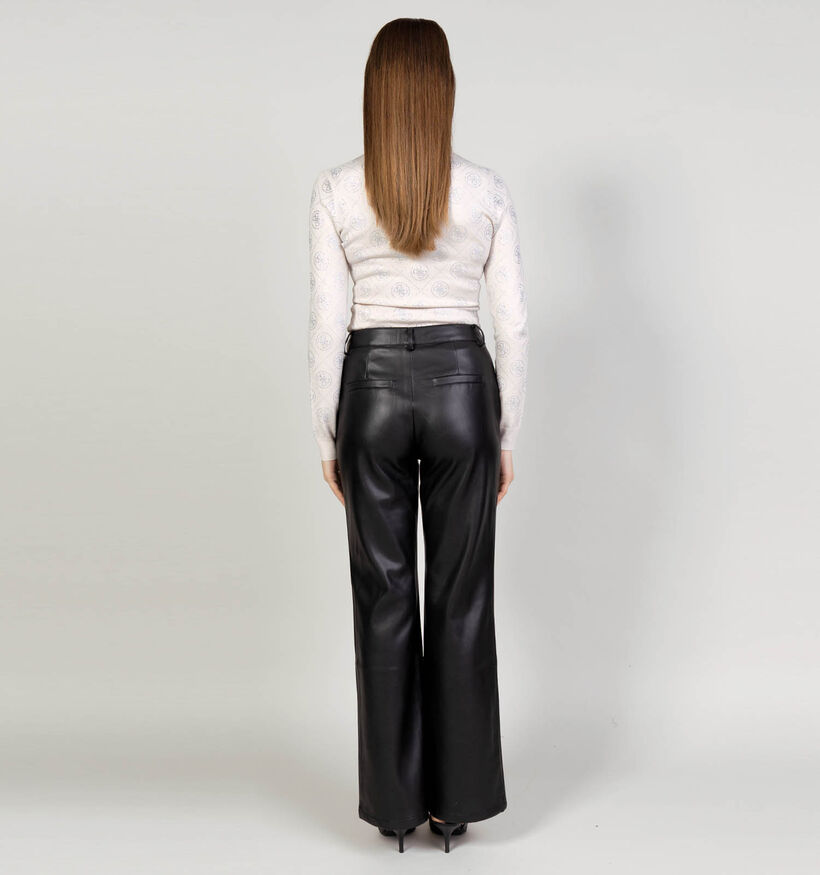 Mexx Faux Leather Zwarte Flared Broek voor dames (365617)