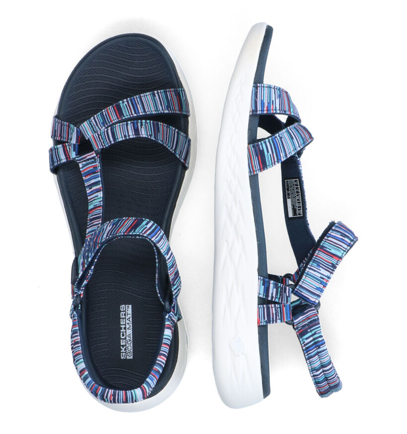 Skechers On The Go 600 Electric Blauwe Sandalen in stof (305709)