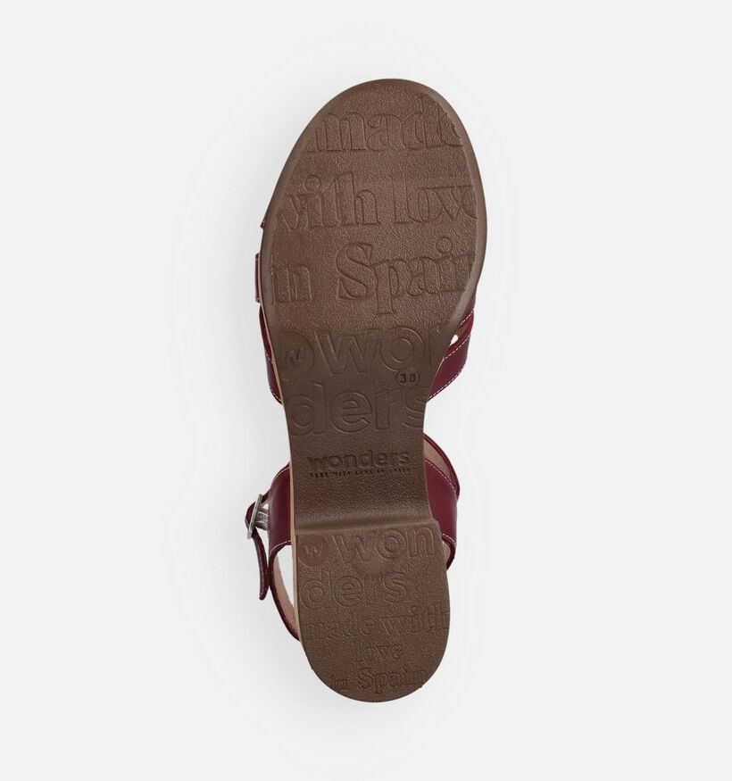 Wonders Tokat Vino Sandales &agrave; talons en Bordeaux pour femmes (373122)