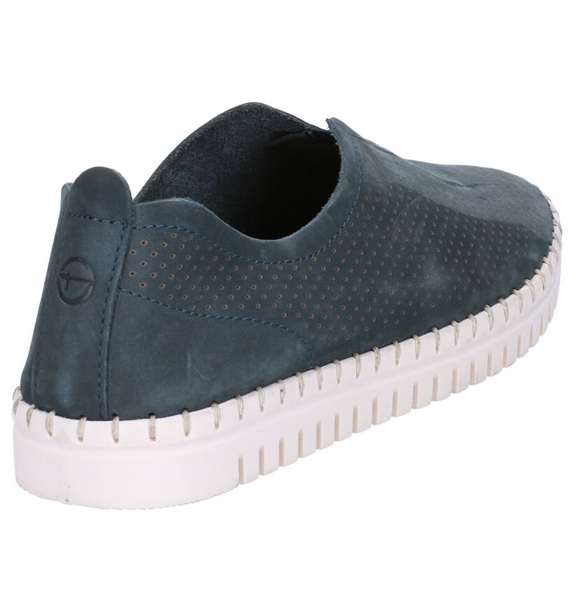 Tamaris Blauwe Instappers in nubuck (277351)