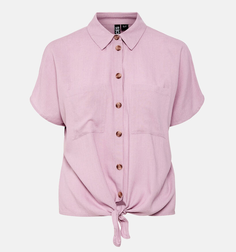 Pieces Pia Tie Blouse en Rose pour femmes (367048)
