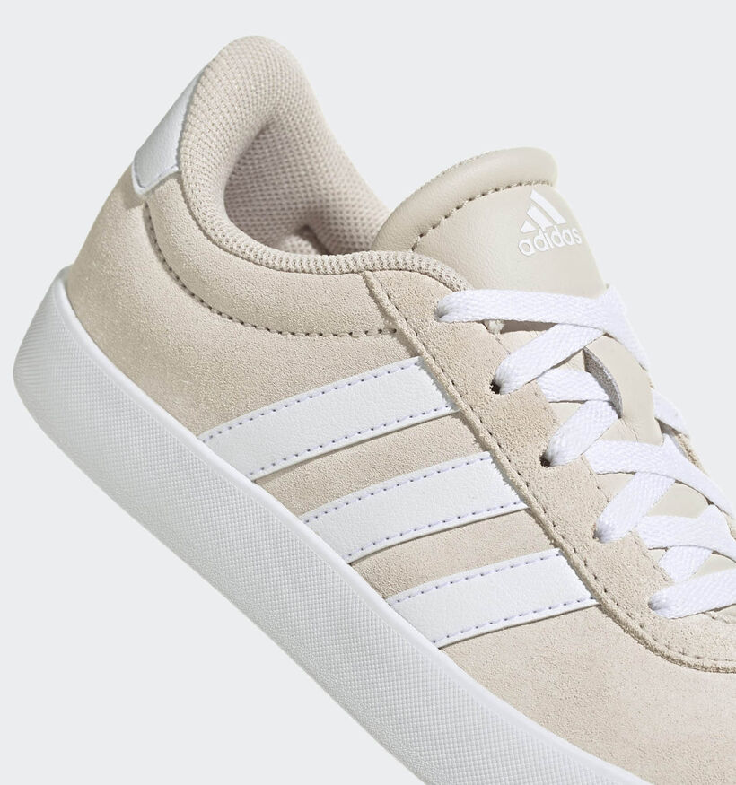 adidas VL Court 3.0 Lichtbeige Sneakers voor jongens (372599) - geschikt voor steunzolen