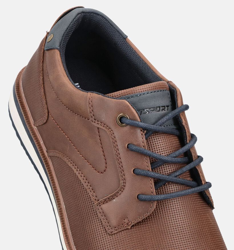 Marco Tozzi Bruine Geklede Veterschoenen voor heren (375262) - geschikt voor steunzolen