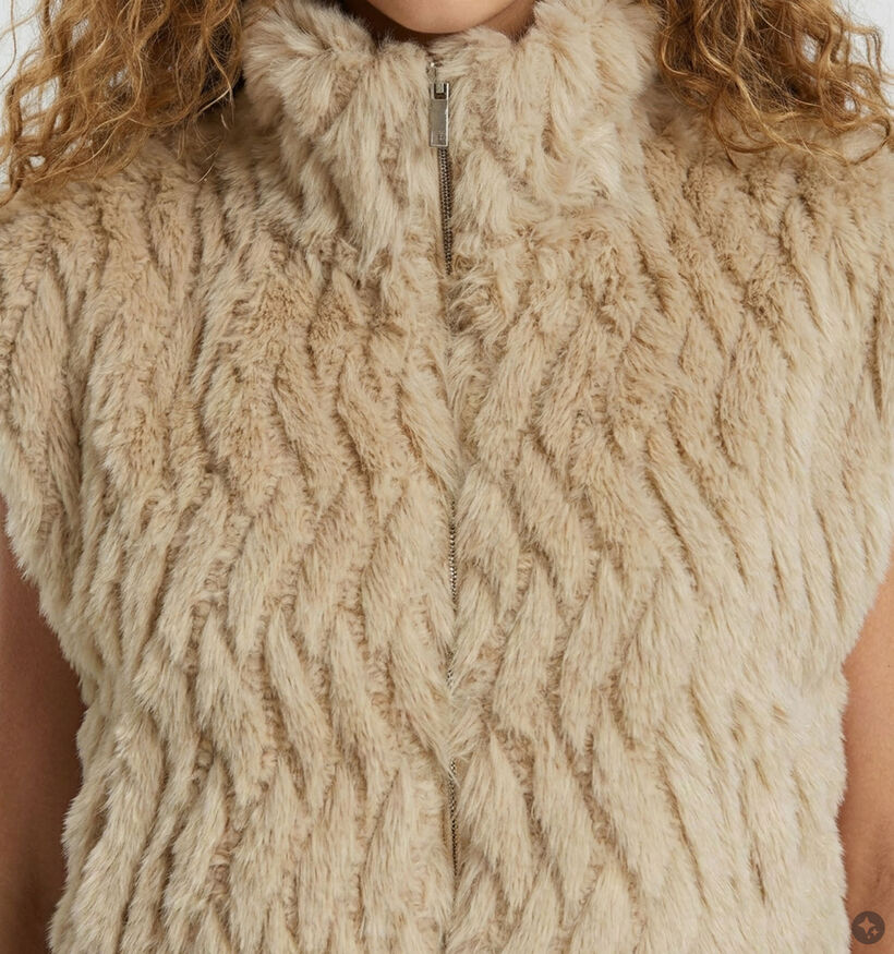 Desires Pam Faux Fur Beige Vest voor dames (376873)