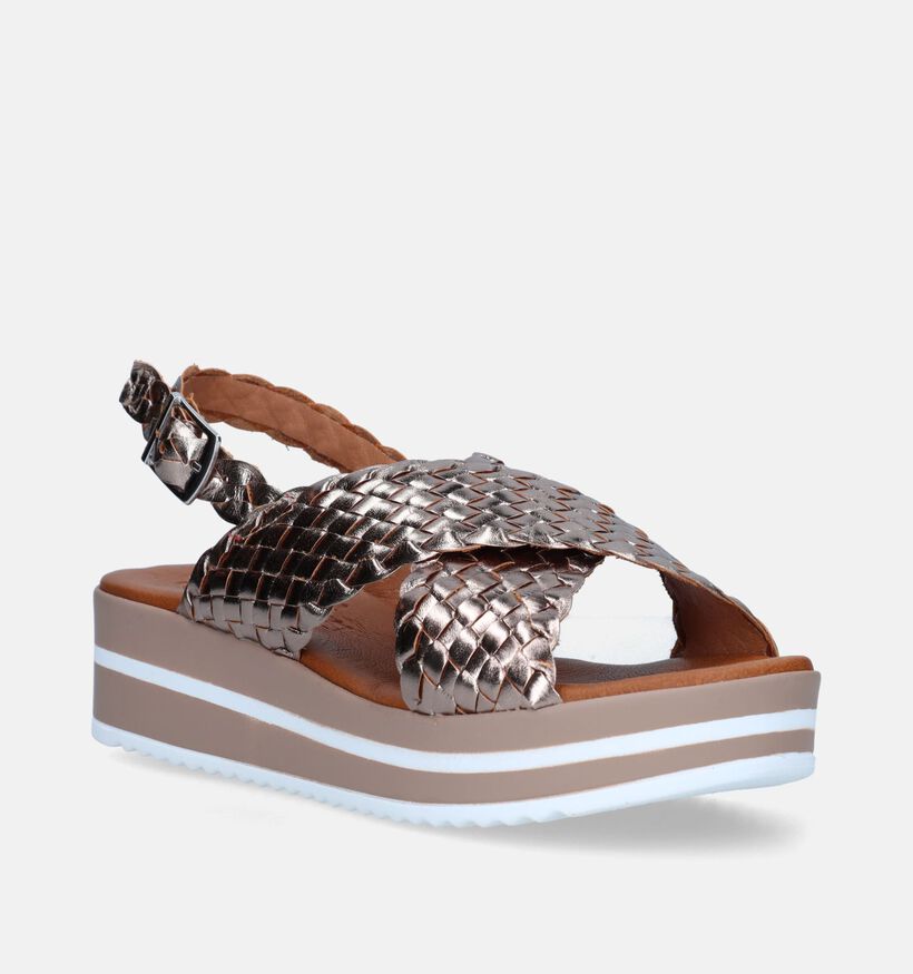 Oh My Sandals Sandales compensées en Bronze pour femmes (340081)