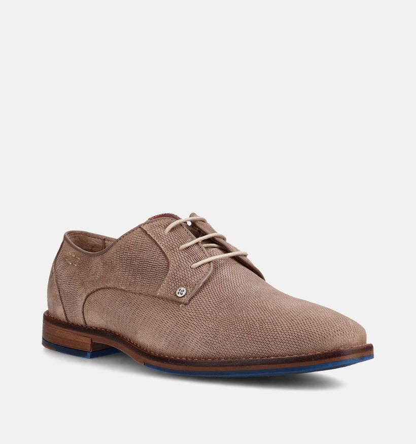 Berkelmans Posados Taupe Veterschoenen voor heren (373324) - geschikt voor steunzolen