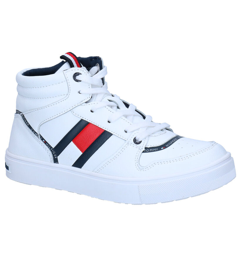 Tommy Hilfiger Witte Hoge Sneakers voor jongens (303891) - geschikt voor steunzolen