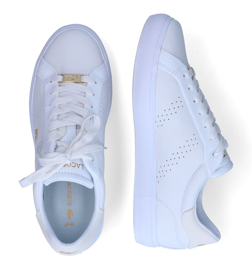 Lacoste Powercourt Witte Veterschoenen in kunstleer (305676)