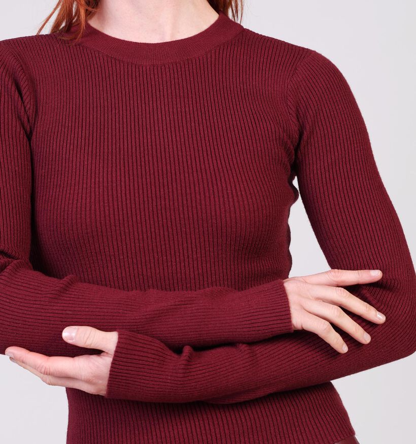 Pieces Mira Bordeaux T-shirt Lange Mouwen voor dames (361124)