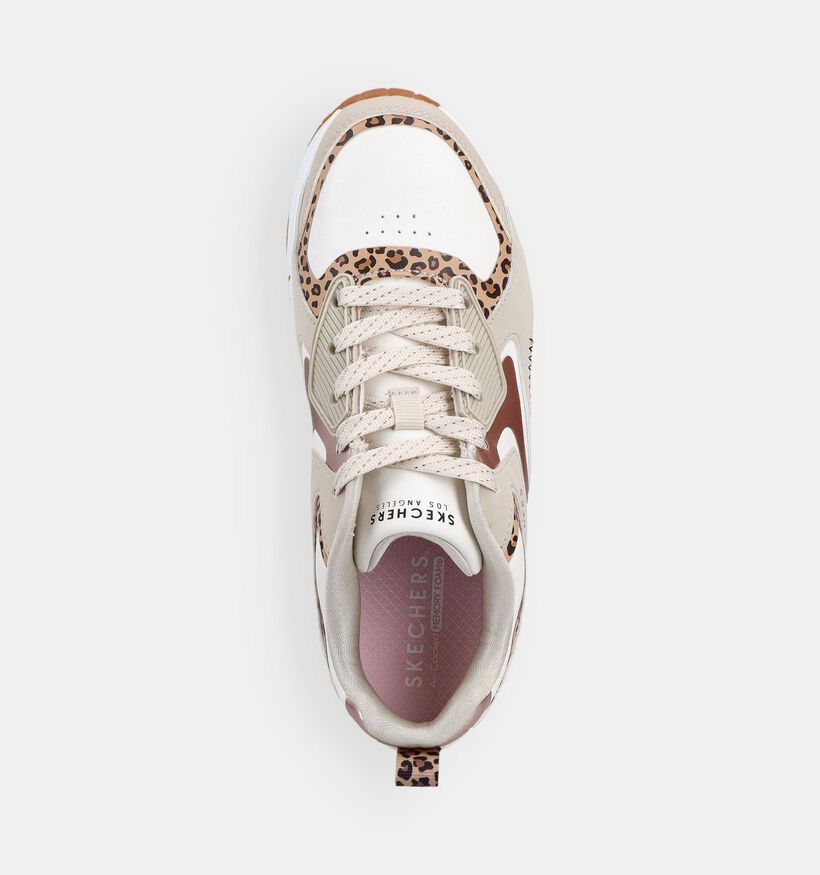 Skechers Uno Leopard Surge Baskets basses en Beige pour filles (375706)