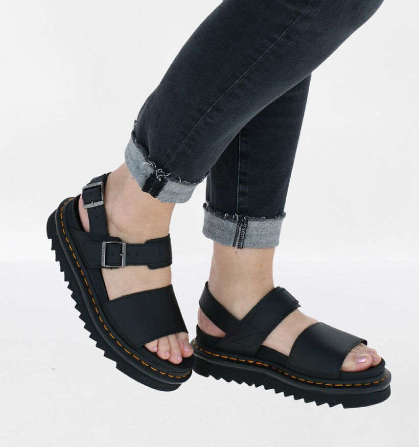 Dr. Martens Voss Zwarte Sandalen in leer (284643)