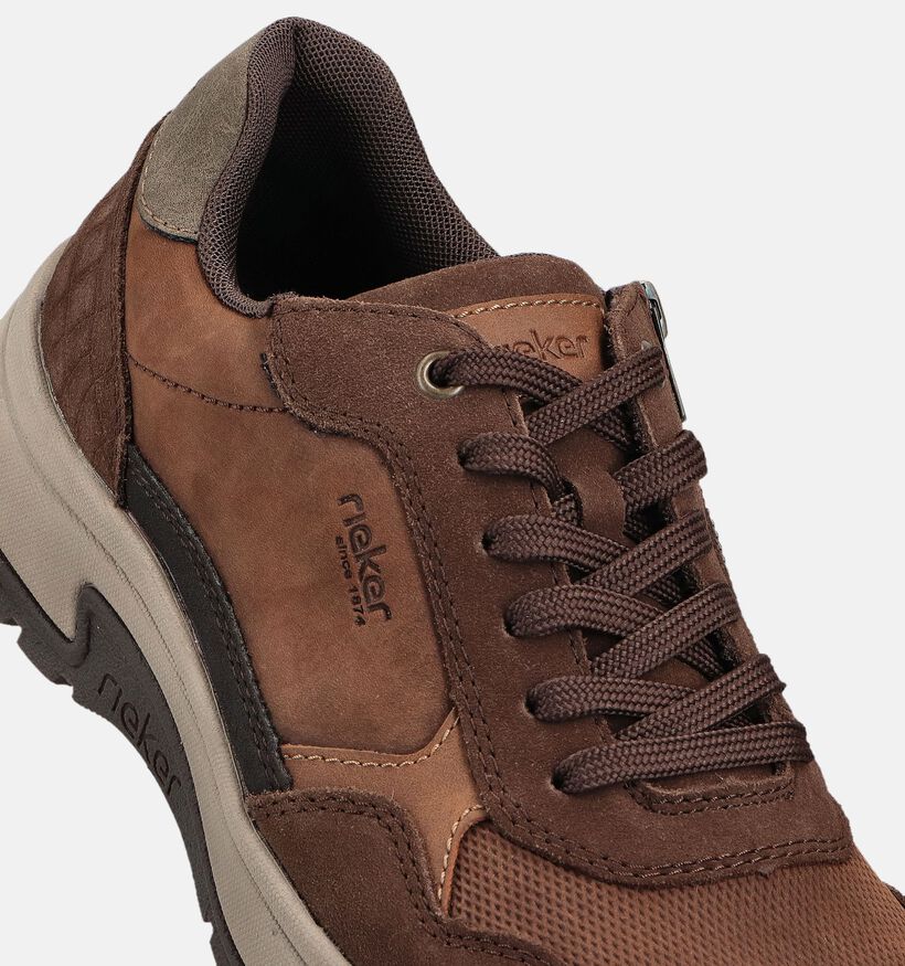 Rieker Bruine Veterschoenen voor heren (360443) - geschikt voor steunzolen