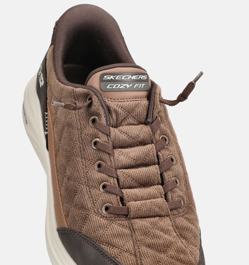 Skechers Contour Foam Cordelux Bruine Slip-ins voor heren (376900) - geschikt voor steunzolen