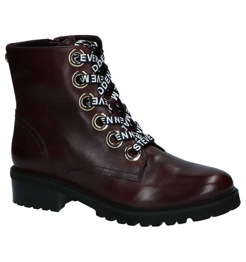 Steve Madden Lindia Bottines en Bordeaux en cuir (225287)