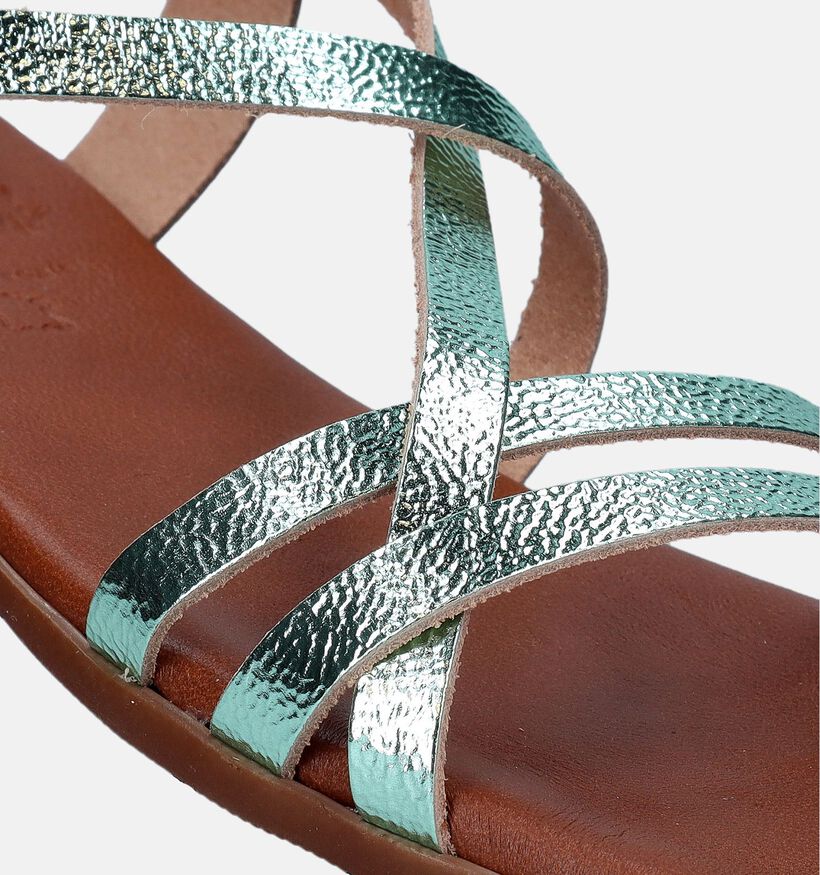 Oh My Sandals Sandales plates en Turquoise pour femmes (341918)