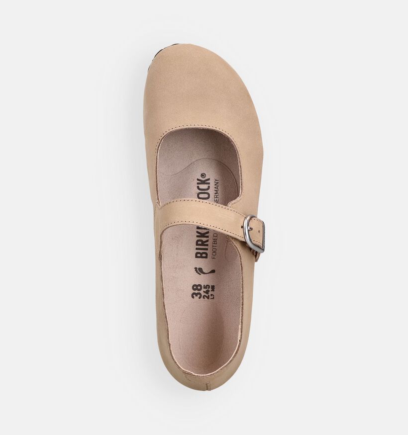 Birkenstock Santa Clarita Natural Ballerines en Beige pour femmes (368231) - pour semelles orthop&eacute;diques