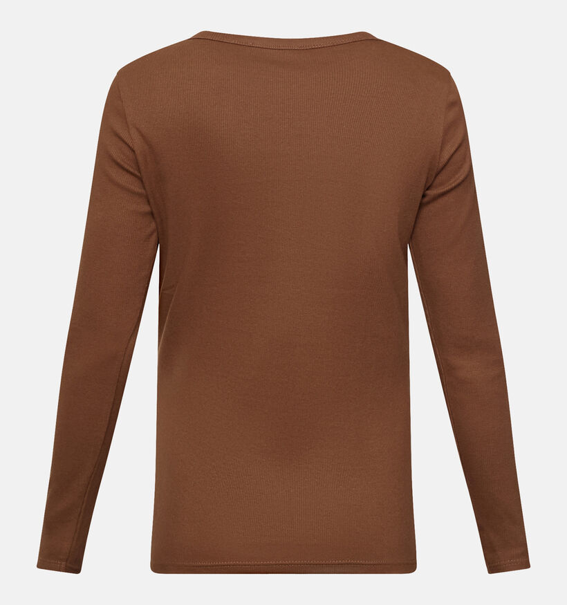 Sisters Point Eike Donkerbruine T-shirt met Lange Mouwen voor dames (381182)