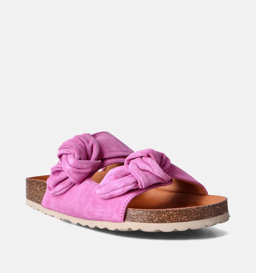 Verbenas Rain Nu-pieds plates en Fuchsia pour femmes (357413)