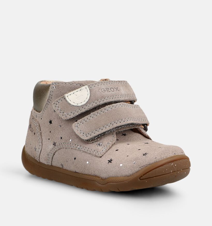 Geox Macchia Baskets montantes en Beige pour filles, gar&ccedil;ons (376242) - pour semelles orthop&eacute;diques