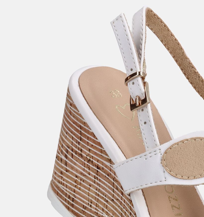 Marco Tozzi Sandales compens&eacute;es en Blanc pour femmes (371875)