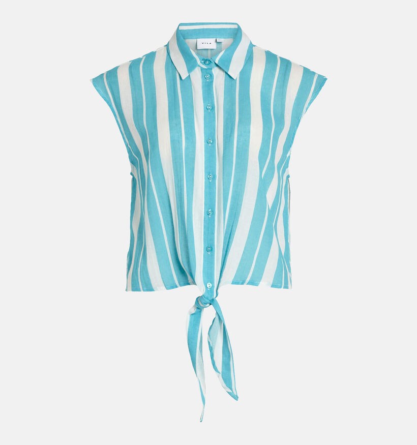 Vila Lully Tie Top Chemise en Bleu pour femmes (328557)