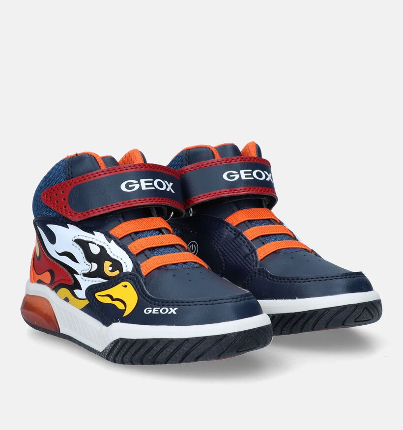 Geox Inek Blauwe Hoge Sneakers met lichtjes voor jongens (329869) - geschikt voor steunzolen