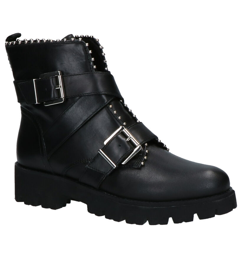 Steve Madden Hoofy Zwarte Boots in leer (258882)