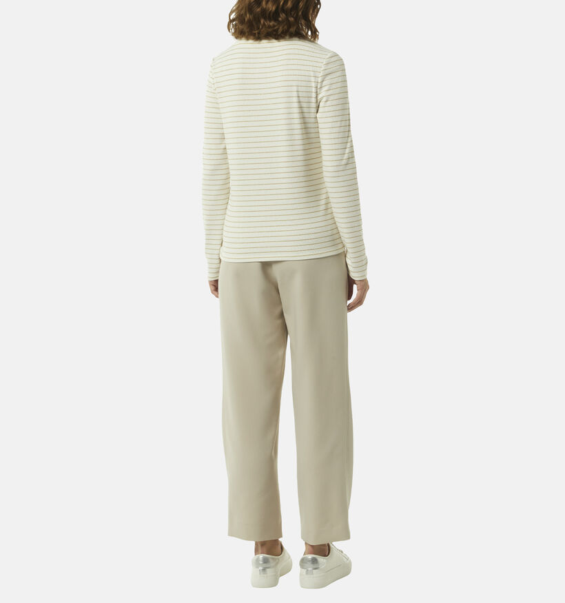 comma T-shirt manches longues rayé en Or pour femmes (348502)