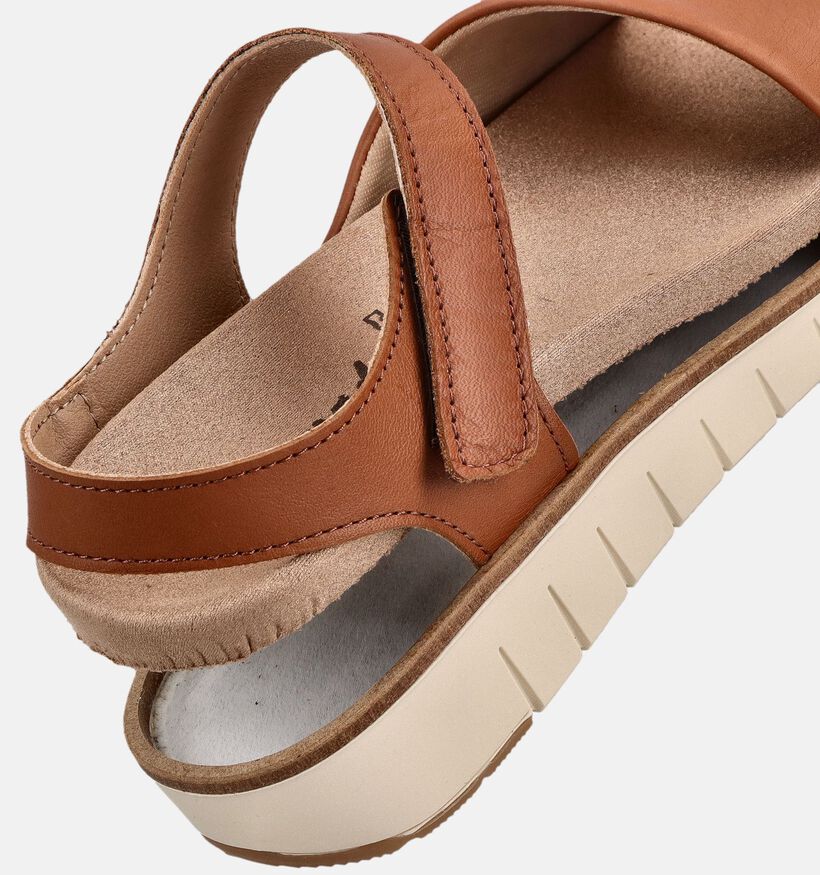 Solemade Romi Sandales plates en Cognac pour femmes (371647) - pour semelles orthop&eacute;diques