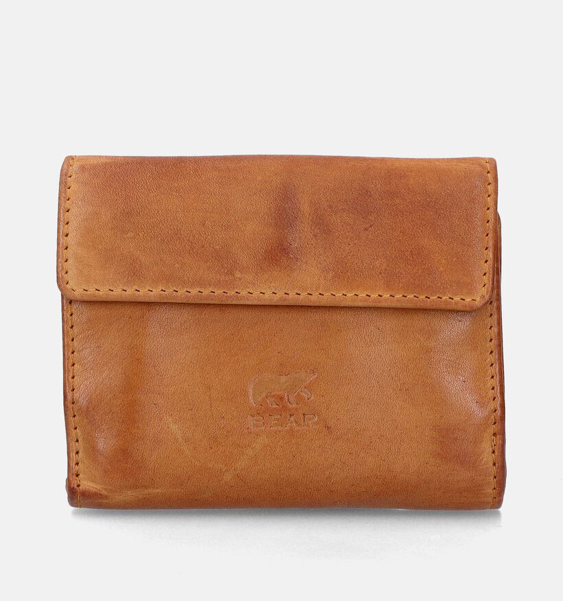 Bear Design Porte-monnaie &agrave; rabat en Cognac pour femmes, hommes (375823)