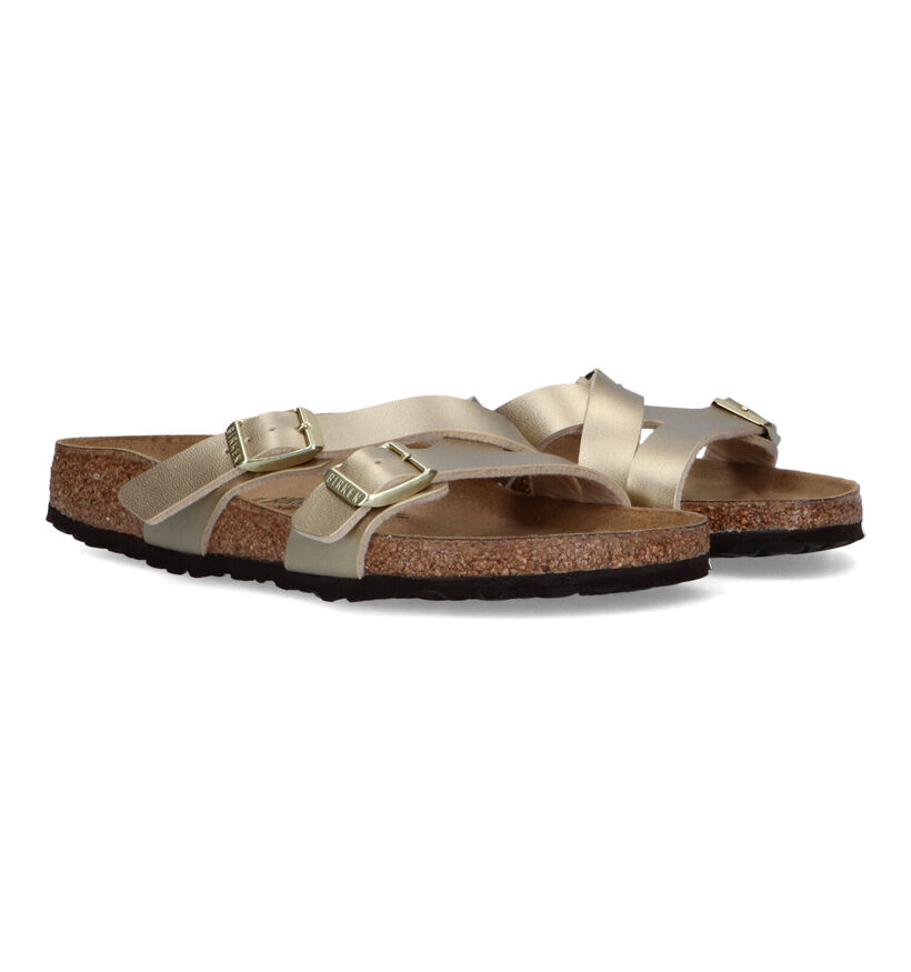 Birkenstock Yao Balance Nu-pieds en Or en simili cuir (322656)