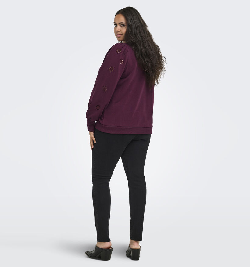ONLY Carmakoma Femme Sweatshirt en Bordeaux pour femmes (378404)