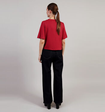 Vero Moda T-shirts Zwart/Beige/Rood
