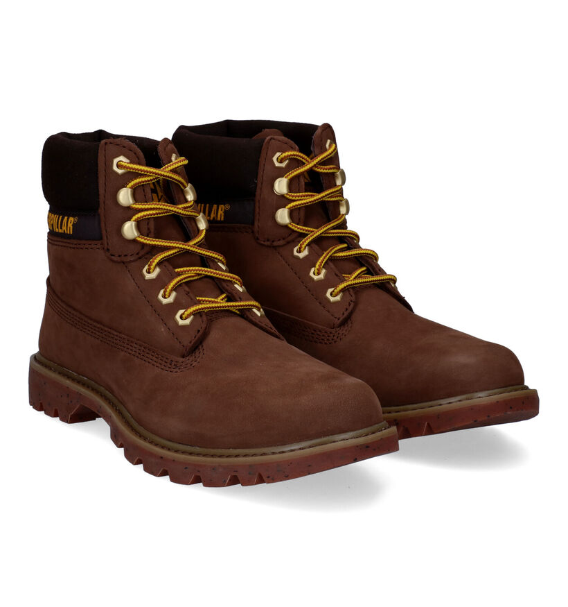 Caterpillar Colorado Bottines en Cognac en daim (295022)