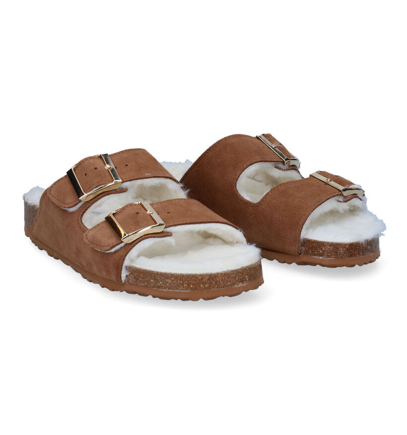 Bullboxer Pantoufles ouvertes en Cognac en daim (298758)