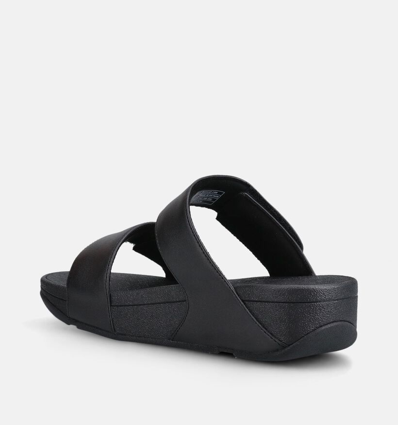 FitFlop Lulu Leather Slides Zwarte Slippers voor dames (368659)