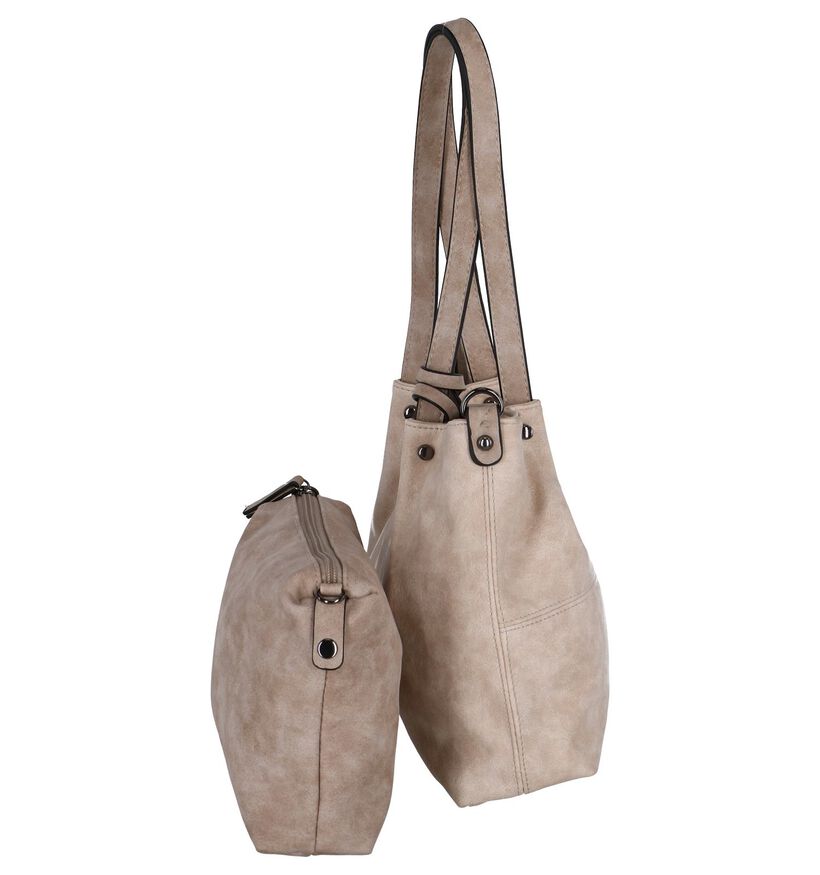 Emily & Noah Grijze Bag in bag Schoudertas in kunstleer (282172)