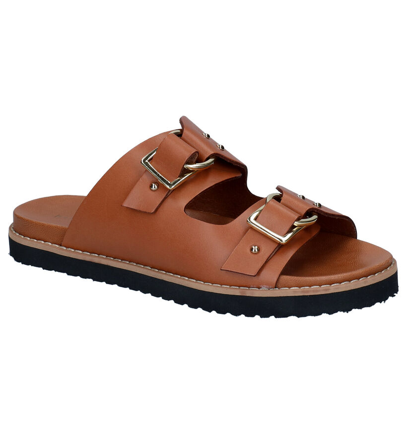 Hampton Bays Nu-pieds plates en Cognac pour femmes (293025)