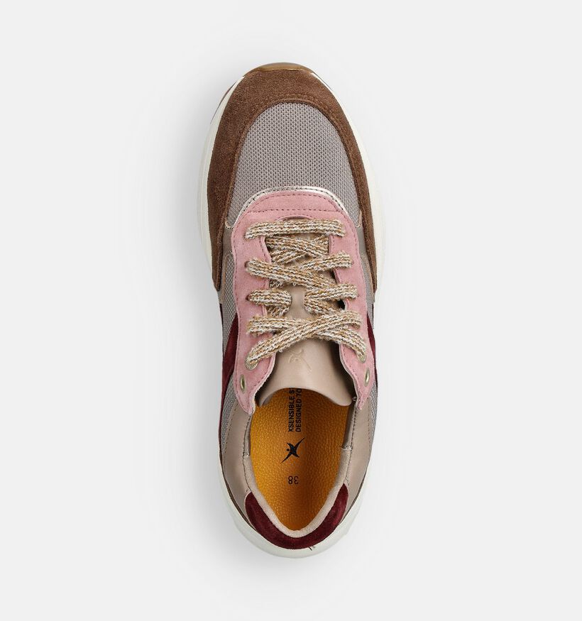 Xsensible Ponte Vecchio Baskets en Marron/Rose pour femmes (363597) - pour semelles orthopédiques