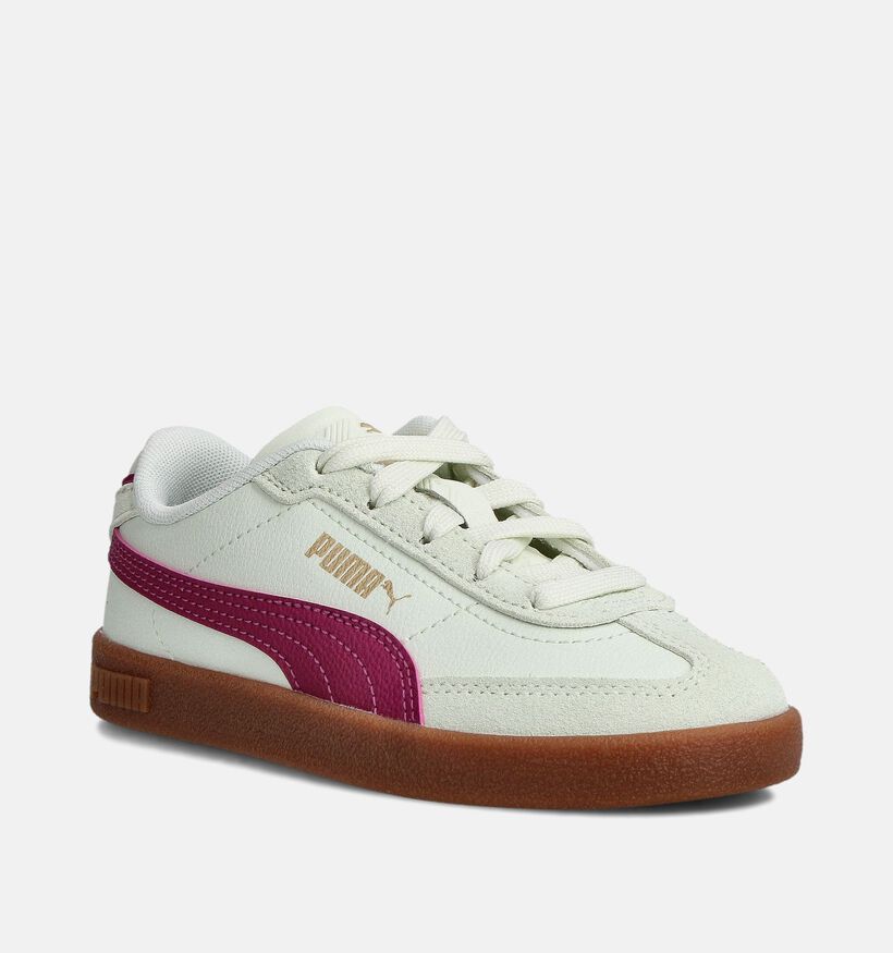 Puma Club II ERA Lichtgroene/Bordeaux Sneakers voor meisjes (359176) - geschikt voor steunzolen