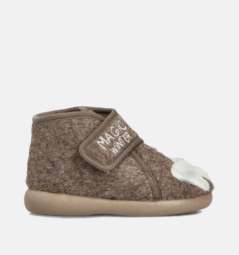 Milo & Mila Magic Winter Bruine Pantoffels voor meisjes, jongens (364944) - geschikt voor steunzolen