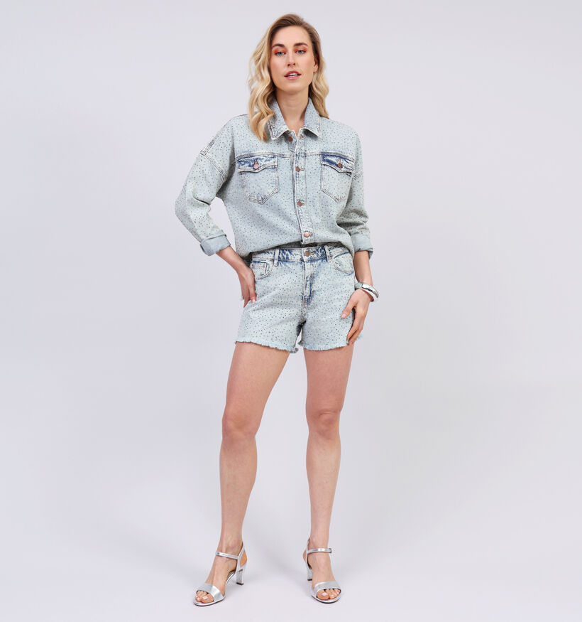 Guess Belle Bling Blauwe Korte Jas Denim voor dames (354588)