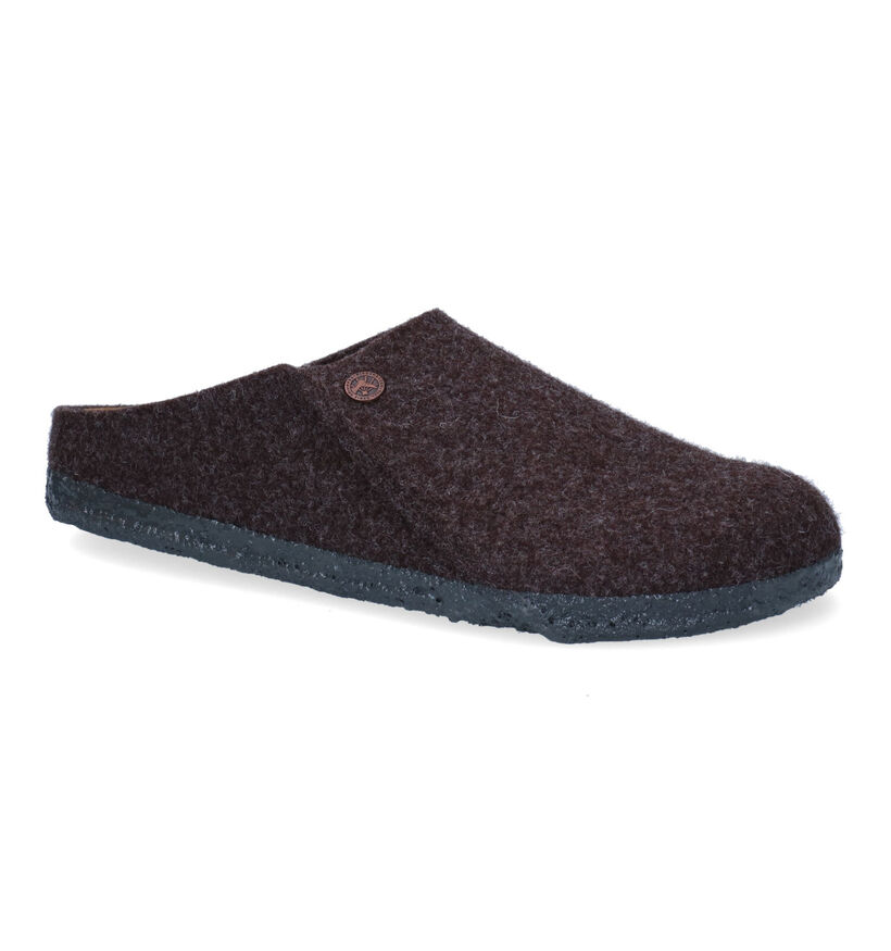 Birkenstock Zermatt Pantoufles en Brun en laine (313699)