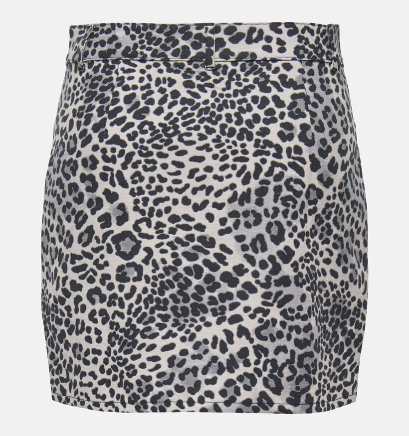 JDY Ray Jupe courte en Gris/Leopard pour femmes (359945)