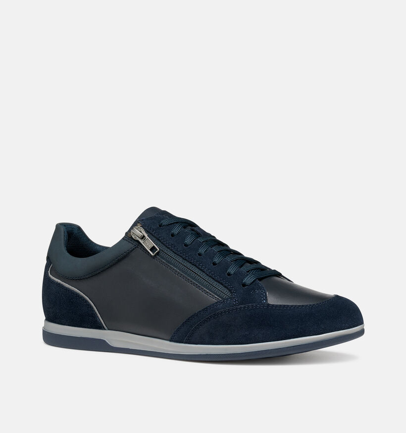 Geox Renan Chaussures plates en Bleu fonc&eacute; pour hommes (376349) - pour semelles orthop&eacute;diques
