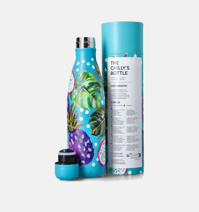 Chilly's Tropical Bottle 500ML Gourde en Bleu pour femmes (365564)