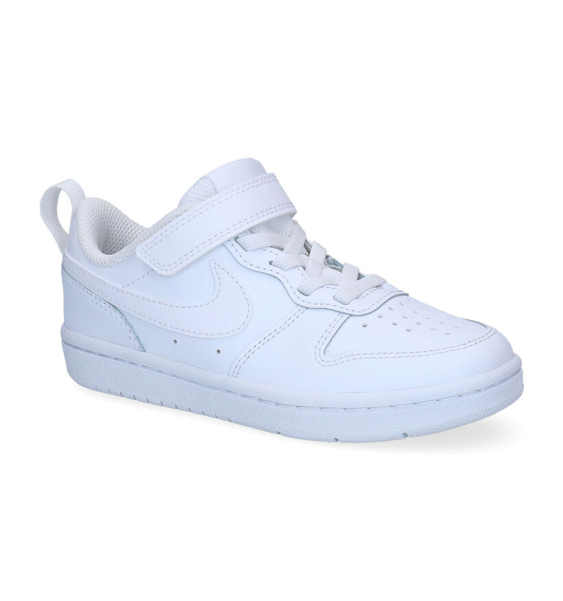 Nike Court Borough Low Witte Sneakers in kunstleer (302140)