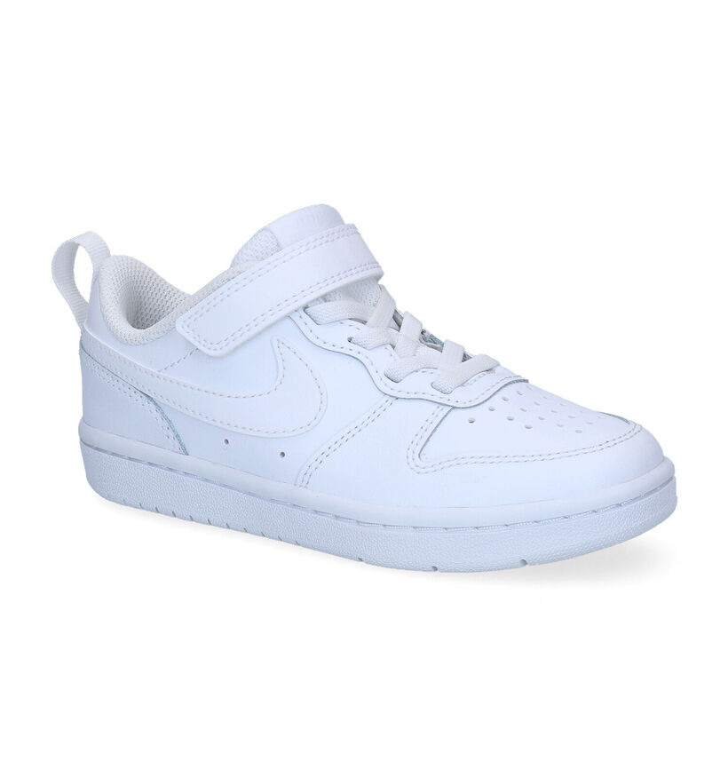 Nike Court Borough Low Baskets en Blanc pour filles, garçons (302140)