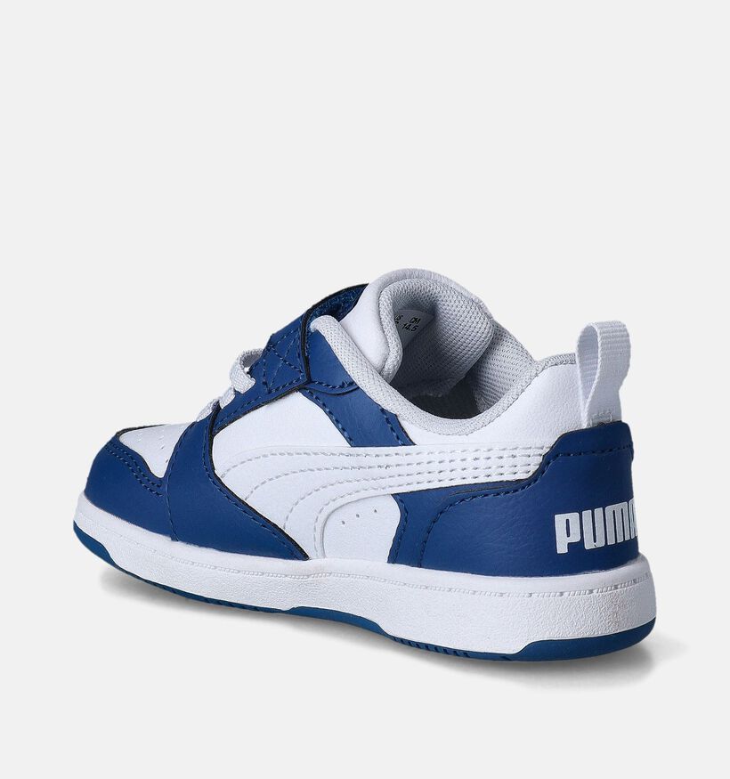 Puma Rebound V6 Lo Baskets en Bleu pour garçons, filles (350378) - pour semelles orthopédiques